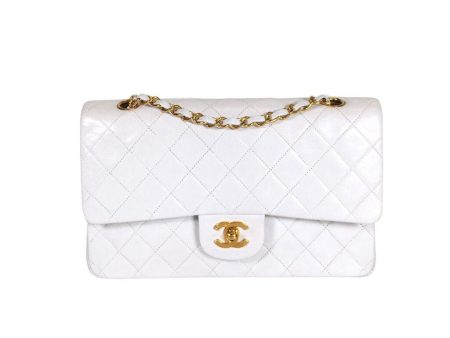 Chanel Vintage ML White Flap Lambskin GHW Supply