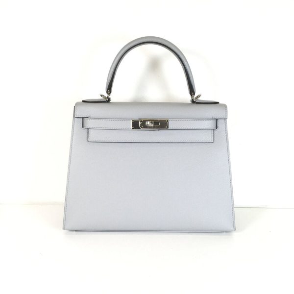 Hermes Kelly 28 Blue Glacier Epsom PHW C For Cheap