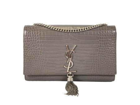 Saint Laurent Kate Croc Embossed Tassel Bag Online Sale