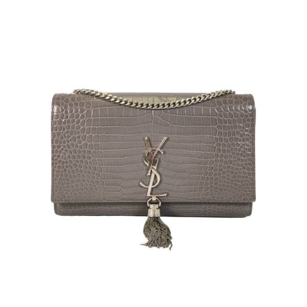 Saint Laurent Kate Croc Embossed Tassel Bag Online Sale