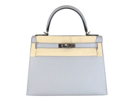 Hermes Kelly 28 Blue Glacier Epsom PHW C For Cheap