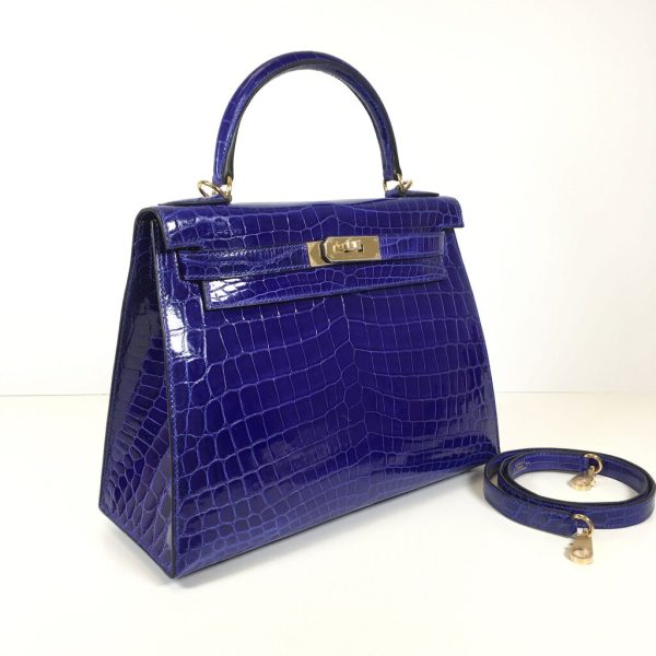 Hermès Shiny Nilo Kelly Blue Electric Fashion