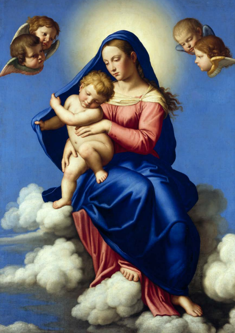 Virgin and Child Seated in Clouds Christmas Card Pack on Sale