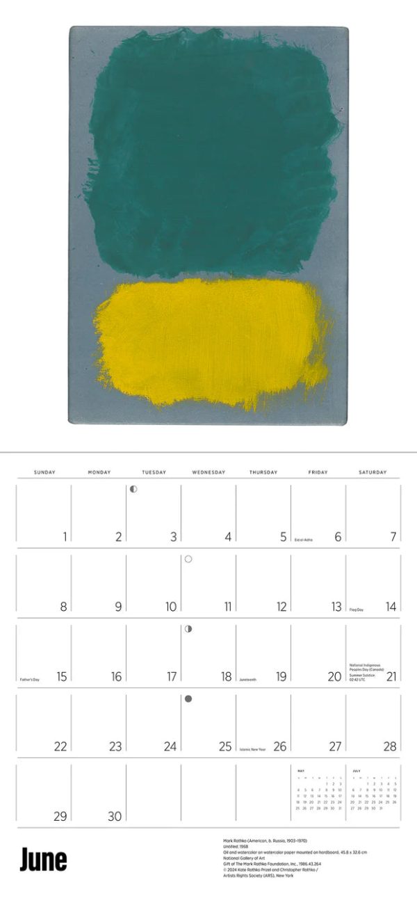 Rothko 2025 Wall Calendar Online