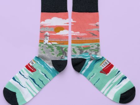 Lighthouse & Cliffs Socks Fashion