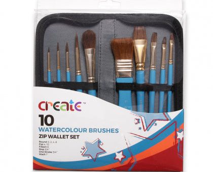 Create - Watercolor 10 Brush Wallet Supply